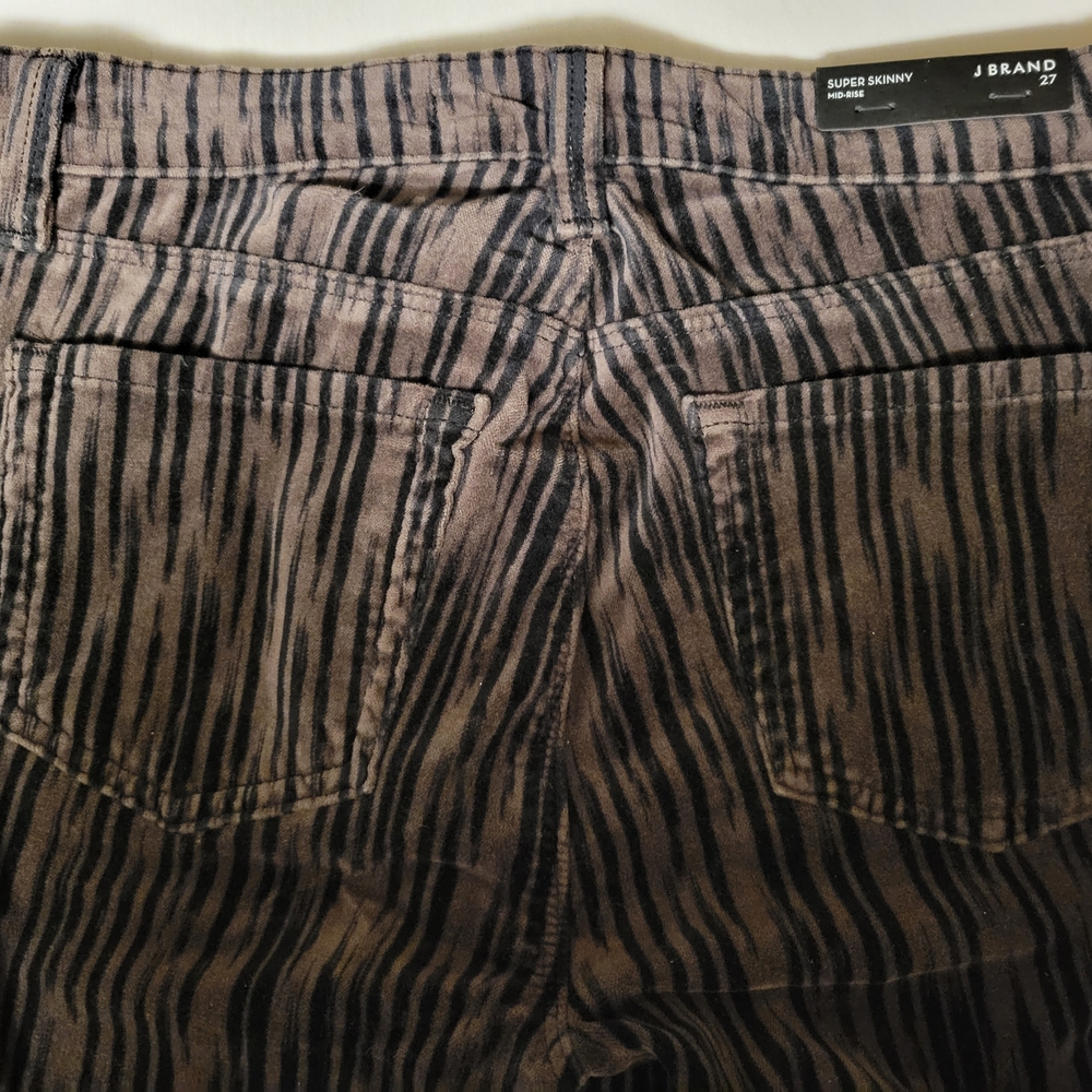 Nwt J Brand Stripe Patterned Jeans in Brown and Black
